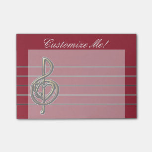 Choose a Colour Embossed Look Treble Clef and Hear Post-it Notes