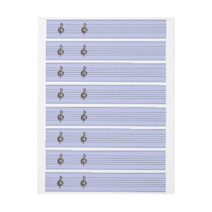 Choose a Colour Embossed Look Treble Clef and Hear Wraparound Address Label