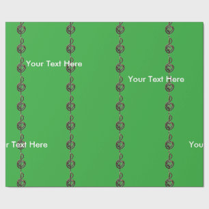 Choose a Colour Embossed Look Treble Clef and Hear Wrapping Paper