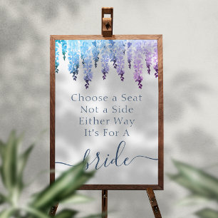 Choose A Seat Not A Side Mrs & Mrs Wedding Poster