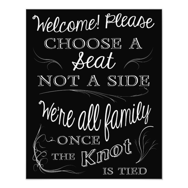 Choose a Seat not a Side Photo Print (Front)