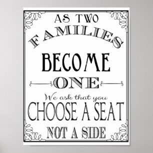 Choose a seat not a side wedding poster