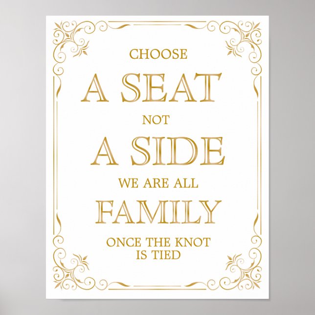 Choose A Seat Wedding Sign | Gatsby Art Deco (Front)