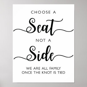 Choose A Seat Wedding Sign   Modern Calligraphy