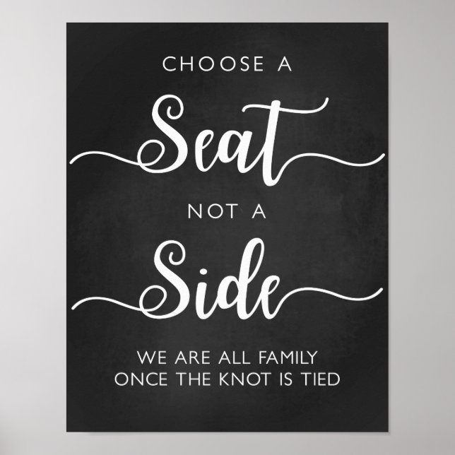 Choose A Seat Wedding Sign | Modern Calligraphy (Front)