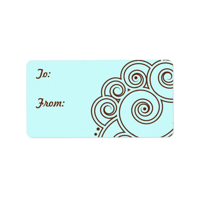 Choose any Colour Charming Swirls Gift Labels (Front)