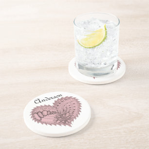Choose Any Colour Spiky Edgy Fire Love Heart Coaster