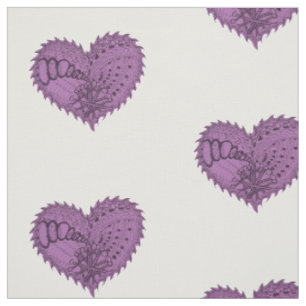 Choose Any Colour Spiky Edgy Fire Love Heart Fabric