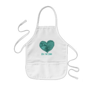Choose Any Colour Spiky Edgy Fire Love Heart Kids Apron