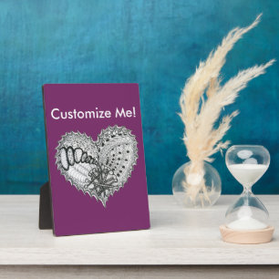 Choose Any Colour Spiky Edgy Fire Love Heart Plaque
