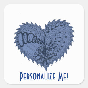 Choose Any Colour Spiky Edgy Fire Love Heart Square Sticker