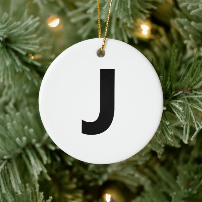 Choose Any Letter | Font: Open Sans Condensed Bold Ceramic Ornament (Tree)