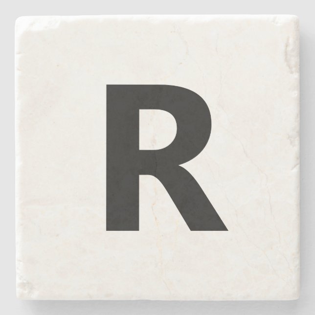 Choose Any Letter | Font: Open Sans Condensed Bold Stone Coaster (Front)