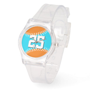choose ANY team colors w jersey number softball Watch