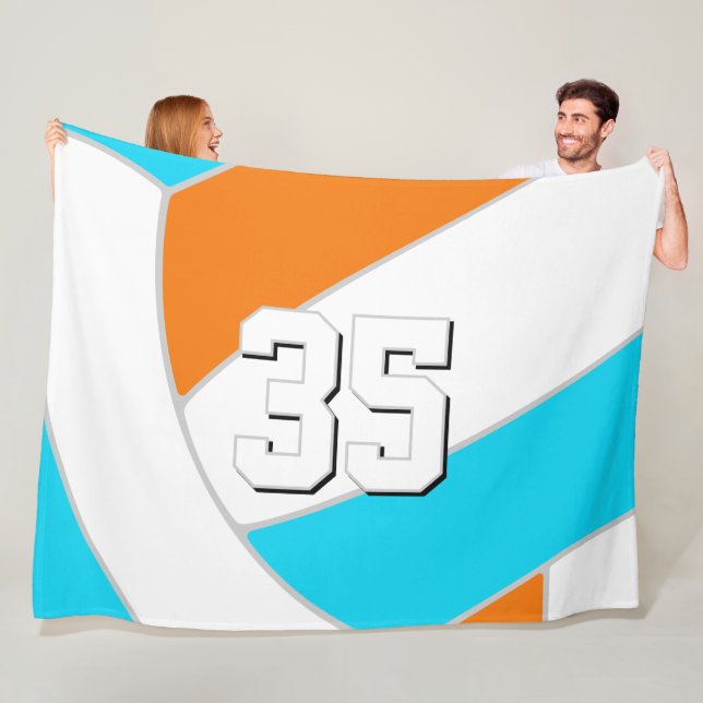 choose ANY team colours w jersey number volleyball Fleece Blanket (In Situ)
