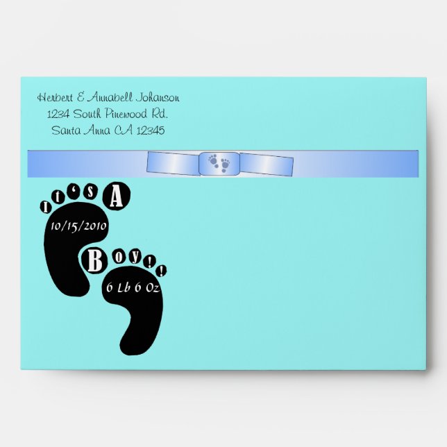Choose Background / Blue Bow - It's A Boy Envelope (Front)