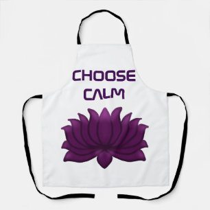 Choose Calm Purple Lotus Flower Apron