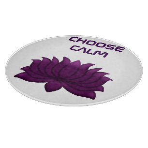 Choose Calm Purple Lotus Flower Cutting Board