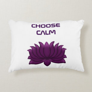 Choose Calm Purple Lotus Flower  Decorative Cushion