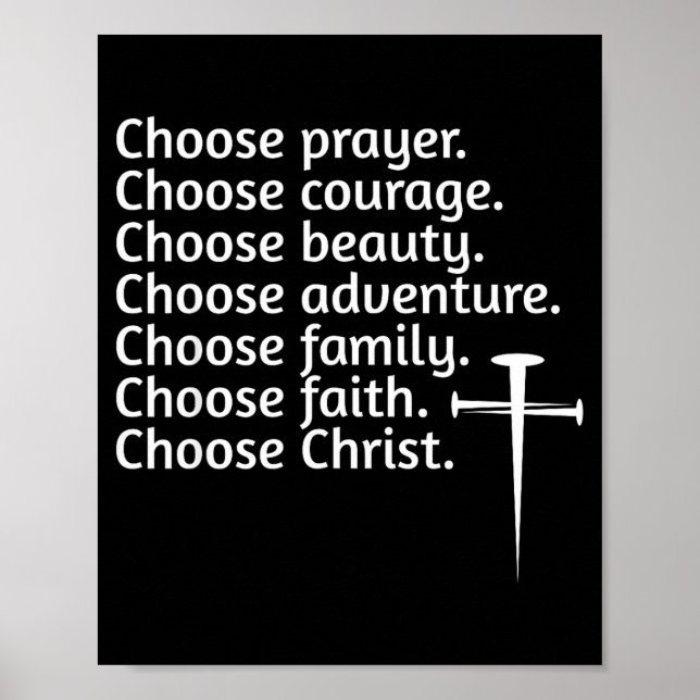Choose Christ Prayer Courage Beauty Family, Advent Poster (Front)