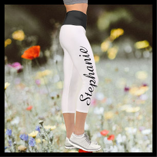 CHOOSE COLOR name black white yoga capri leggings