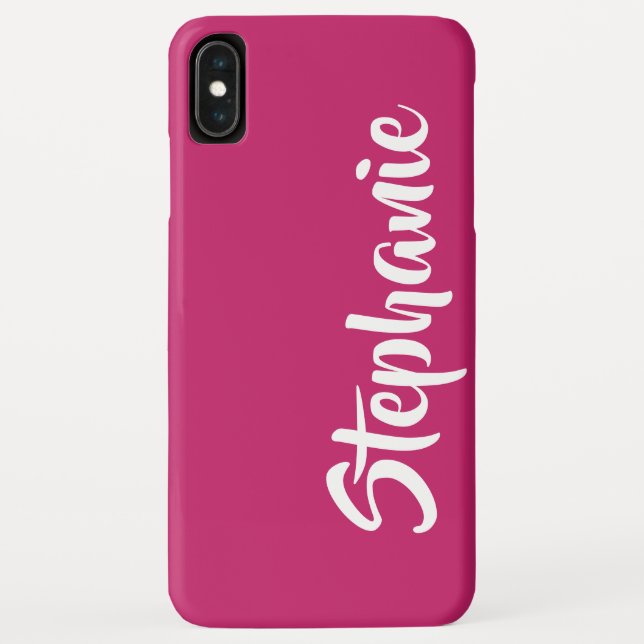Choose Color Personalized Name Minimalist Pink Case-Mate iPhone Case (Back)