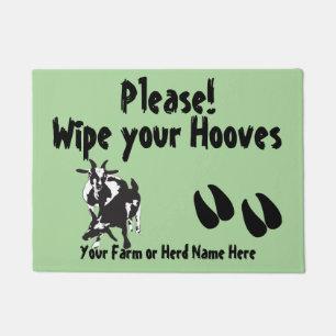 CHOOSE COLOR Pygmy Goats Wipe your Hooves Doormat