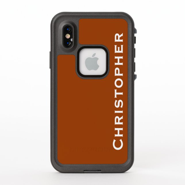 Choose Colour, Name, Orange Lifeproof iphone case (Back)