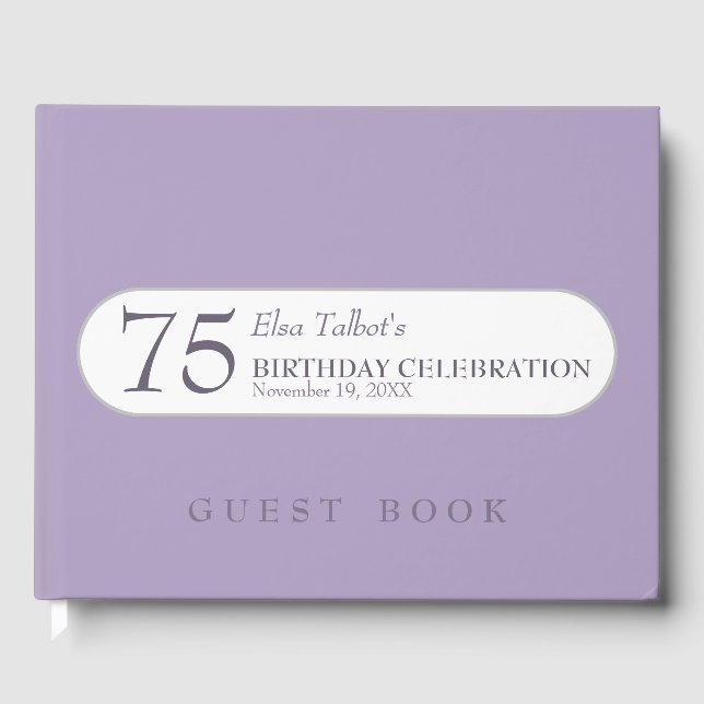 Choose Colour W Birthday Retirement Memorial Guest Book (Front)