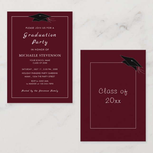 Choose Colours Graduation Invitation - Your Class (Front/Back)