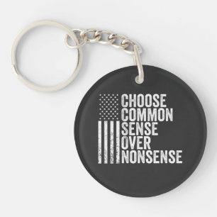 Choose Common Sense Over Nonsense Harris Walz Key Ring