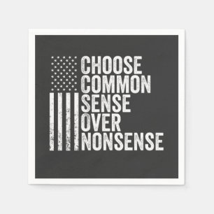 Choose Common Sense Over Nonsense Harris Walz Napkin