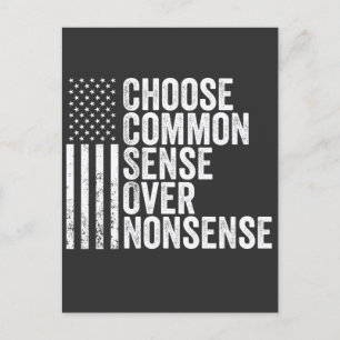 Choose Common Sense Over Nonsense Harris Walz Postcard