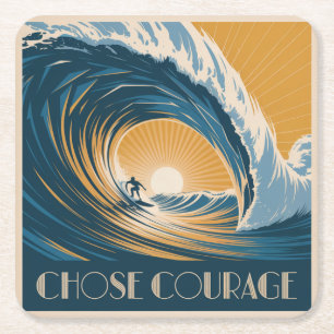 Choose Courage Square Paper Coaster