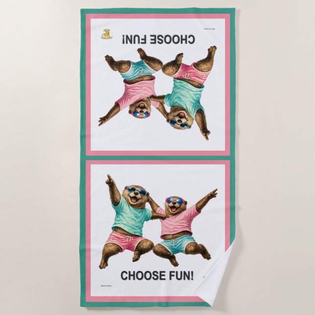 Choose Fun Otter Duo Beach Towel (Front)