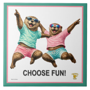 Choose Fun Otter Duo Ceramic Tile