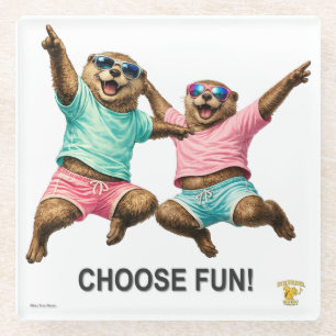 Choose Fun Otter Duo Glass Coaster
