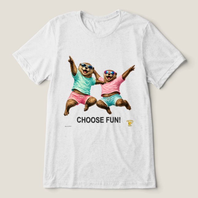 Choose Fun Otter Duo Tri-Blend Shirt (Design Front)