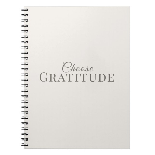 Choose Gratitude – Minimal Typography Design Notebook (Front)