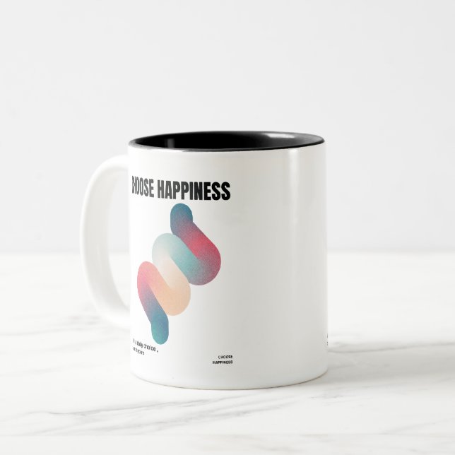 Choose Happiness Two-Tone Coffee Mug (Front Left)