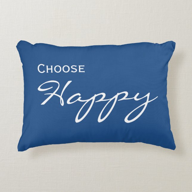 "Choose Happy" Accent Throw Pillow (Front)