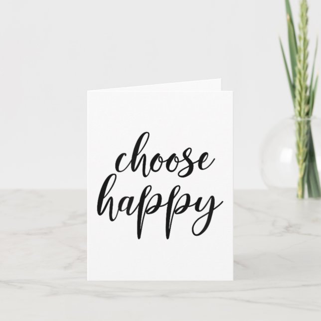 Choose Happy - For Women &amp; Men, Motivational Q Card (Front)