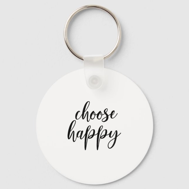 Choose Happy - For Women &amp; Men, Motivational Q Key Ring (Front)