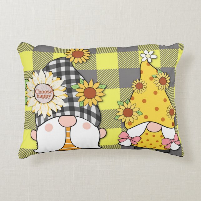 Choose Happy Gnome Pillow (Front)