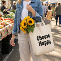 Choose Happy Inspirational Quote Retro Black Text
