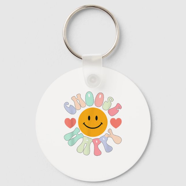 Choose Happy Motivational Insrational Sitive  Key Ring (Front)