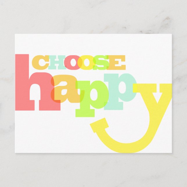 Choose happy quote postcard (Front)