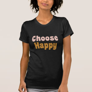 Choose Happy Retro Lettering Graphic Tee T-Shirt
