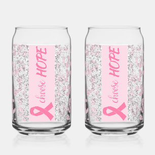 Choose Hope Breast Cancer Awareness Can Glass