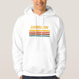 Choose Joy Bible Verse Colourful Retro Christian Hoodie